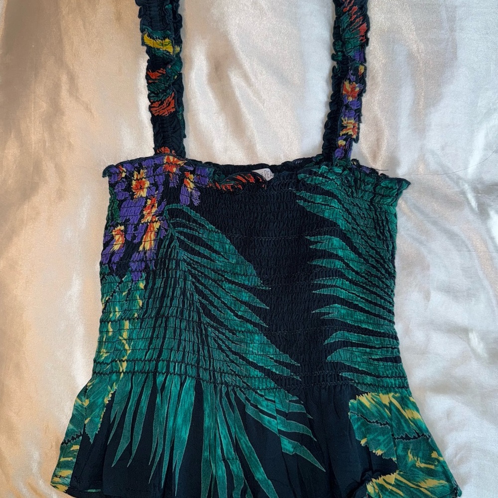Black and Floral Tank Top